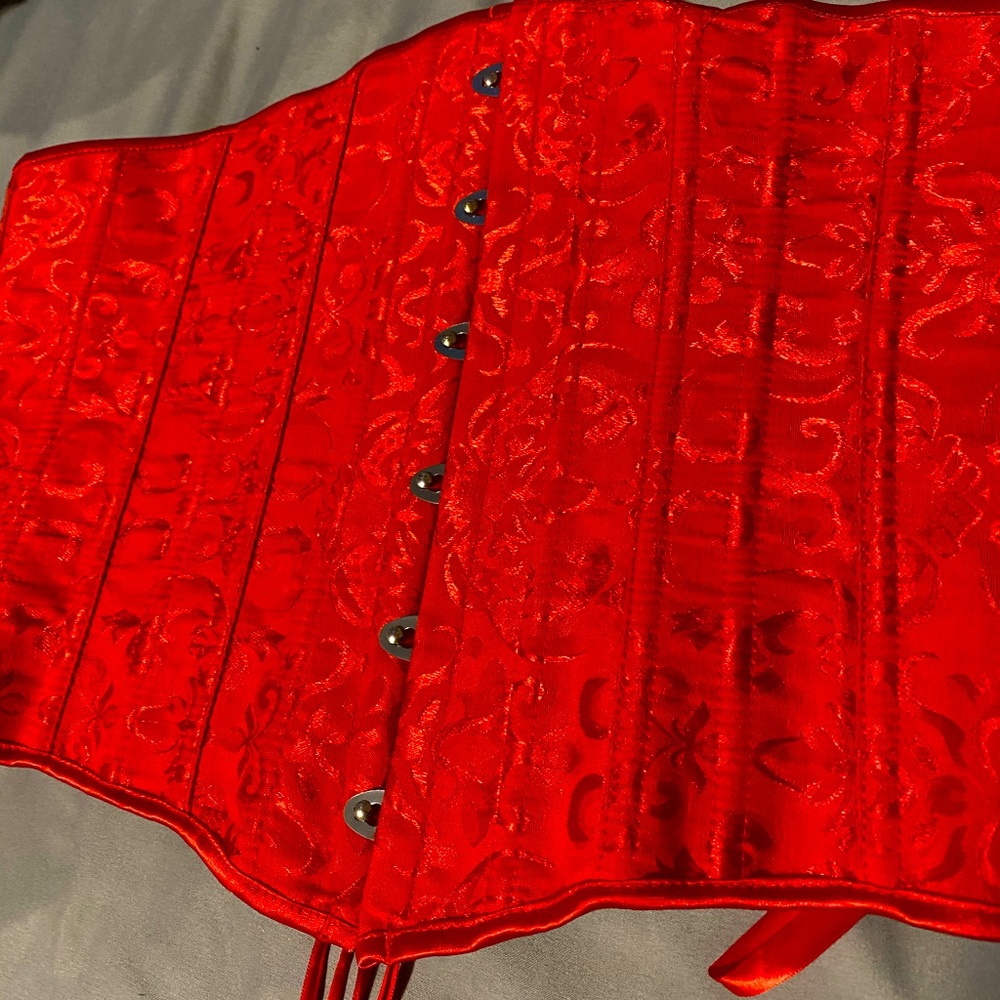 Red lace corset